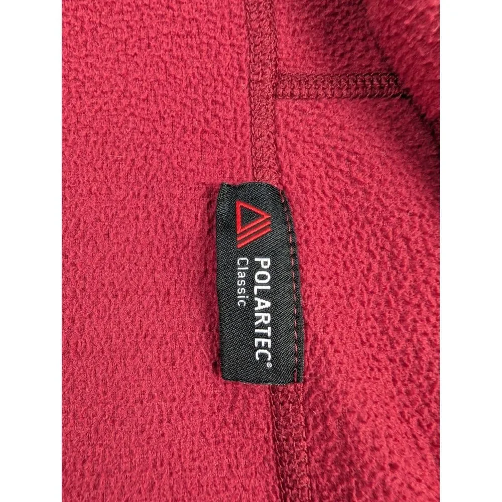The North‎ Face Full Zip Fleece Jacket Men's L Red Polartec Pockets Mid Weight